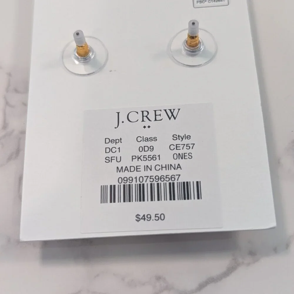 J.Crew Factory Crystal Petal Statement Earrings - Picture 4 of 6